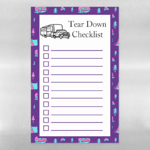 RV Checklist Magnetic Dry Erase Sheet