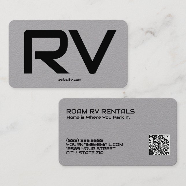 🚐 RV Custom QR Code Premium Business Card (Front/Back)