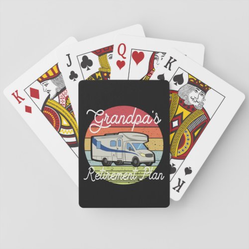 RV Grandpas Retirement Plan _ Camping Gift T_Shir Poker Cards