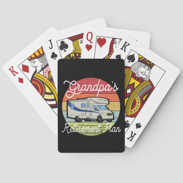 RV Grandpa's Retirement Plan - Camping Gift T-Shir Poker Cards (Back)