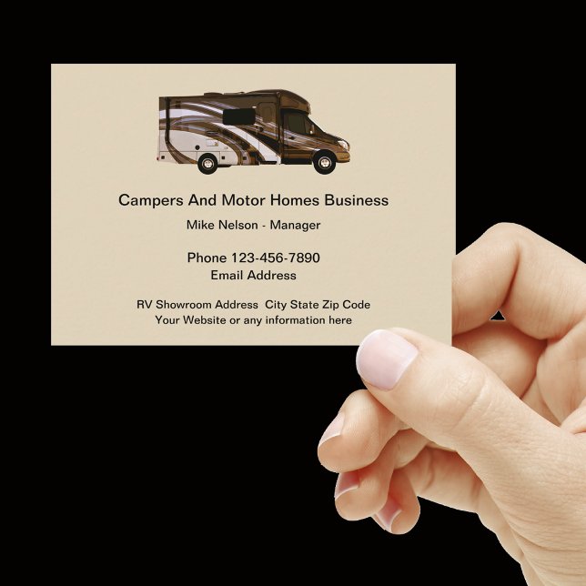 RV Holiday Camp And Motor Home Showroom Business Card (Creator Uploaded)