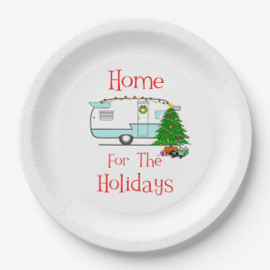 RV Home For The Holidays Paper Plates