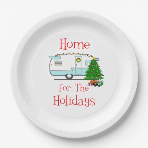 RV Home For The Holidays Paper Plates