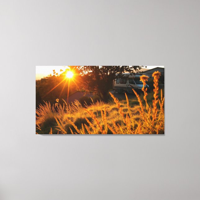 RV in a field Canvas Print (Front)