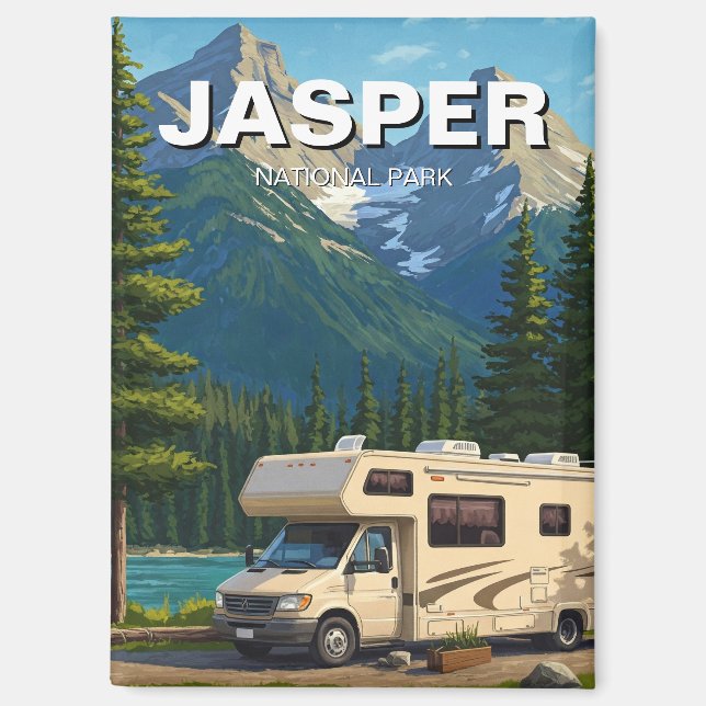 RV in Jasper National Park Canada Magnet (Front)