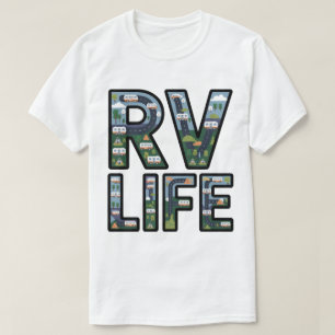RV Life Adventure Camper Road Trip Typography T-Shirt