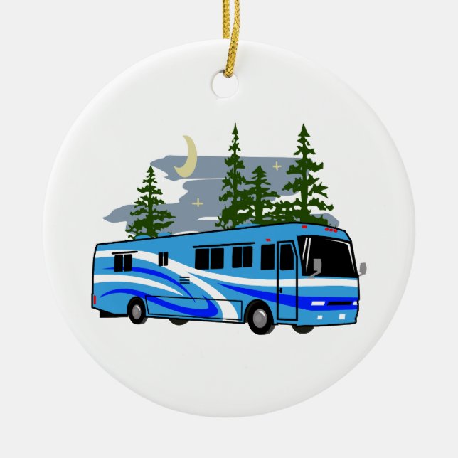 RV Motor Home Camping Ceramic Ornament (Front)