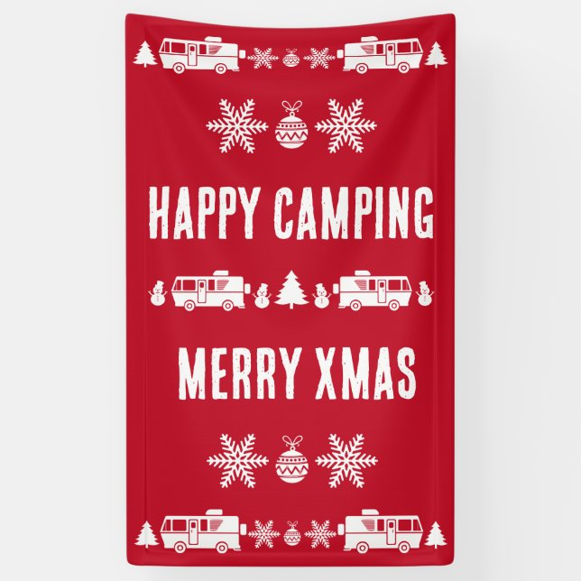 RV Motorhome Christmas Decor Banner (Vertical)