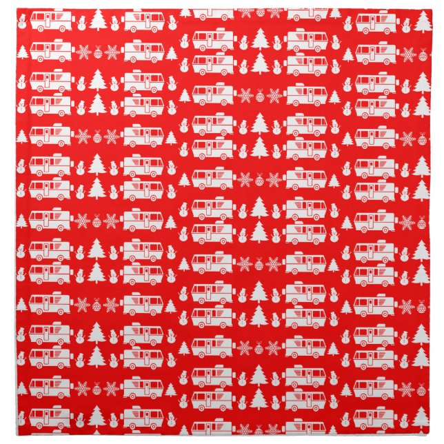 RV Motorhome Christmas Decor Cloth Napkin (Front)