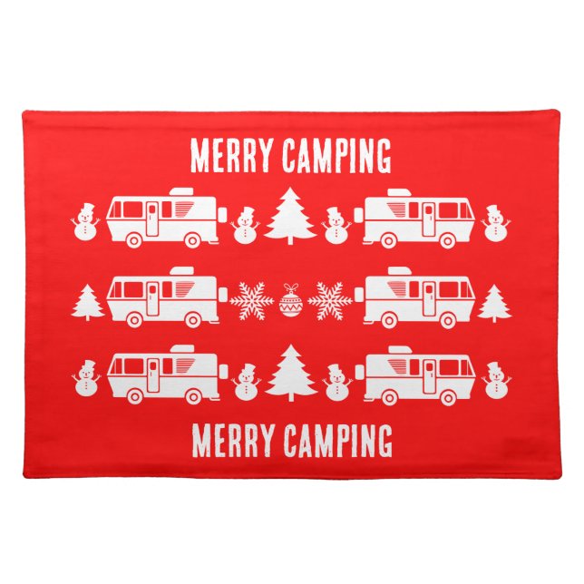 RV Motorhome Christmas Decor Cloth Placemat (Front)