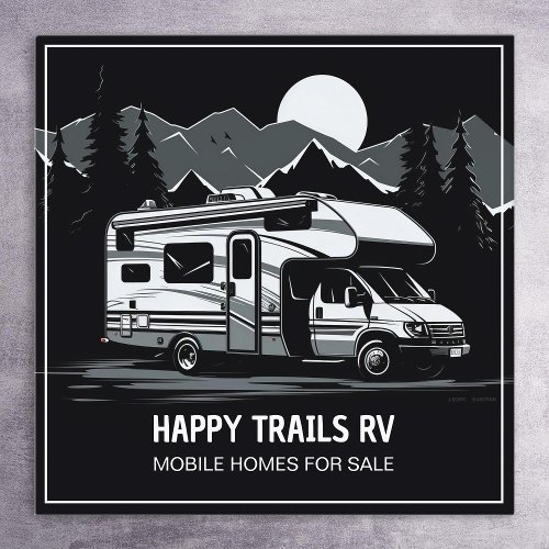 RV Motorhome Custom QR Square Business Card