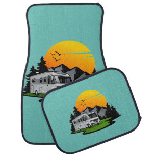 RV Motorhome Remote Forest Sunset Boondocking Car Floor Mat