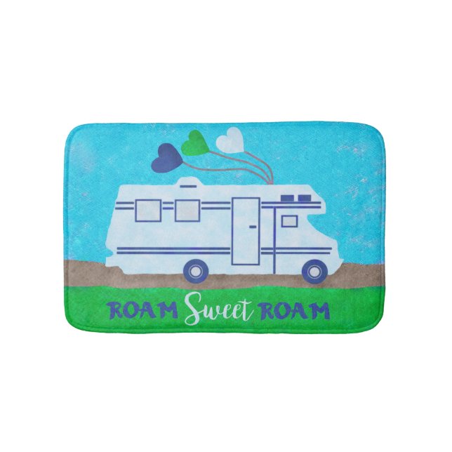 RV Motorhome Roam Sweet Roam Cute Camper Travel Bathroom Mat (Front)