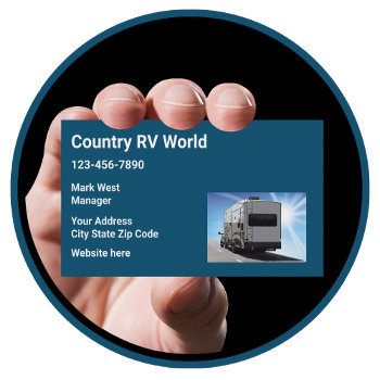Rv Motorhome Sales Broker Business Card by Luckyturtle at Zazzle