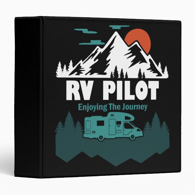 RV Pilot Camping Motorhome Travel Vacation Gift 3 Ring Binder (Front/Spine)