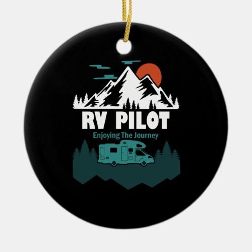 RV Pilot Camping Motorhome Travel Vacation Gift Ceramic Ornament