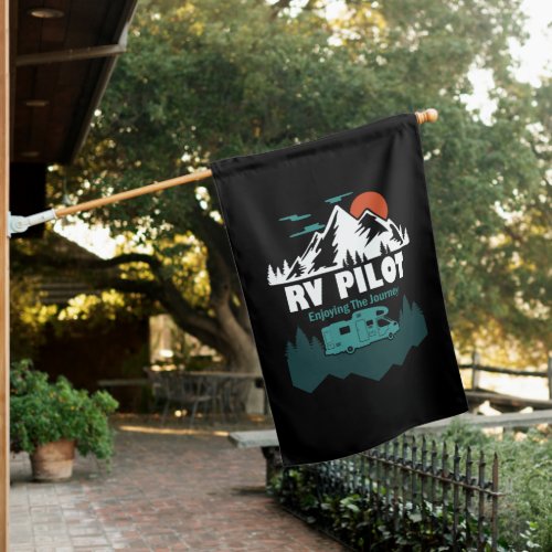 RV Pilot Camping Motorhome Travel Vacation Gift House Flag