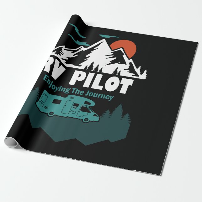 RV Pilot Camping Motorhome Travel Vacation Gift Wrapping Paper (Unrolled)