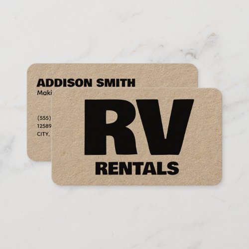 RV Rentals Custom QR Business Card