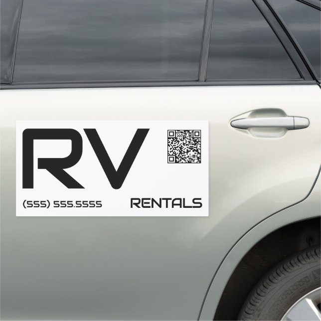 🌌 RV Rentals Custom QR Car Magnet (In Situ)