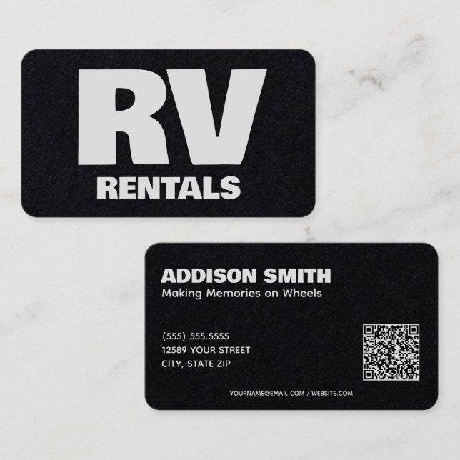 RV Rentals Custom QR Premium Business Card (Front/Back)