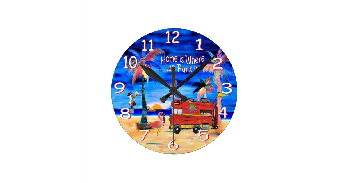 RV retro camper wall clock