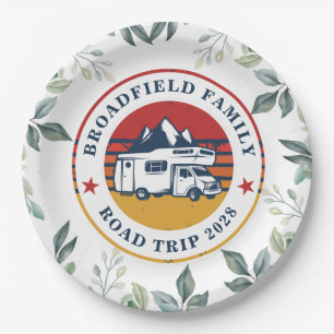 RV Road Trip Annual Family Reunion Vacation Paper Plates