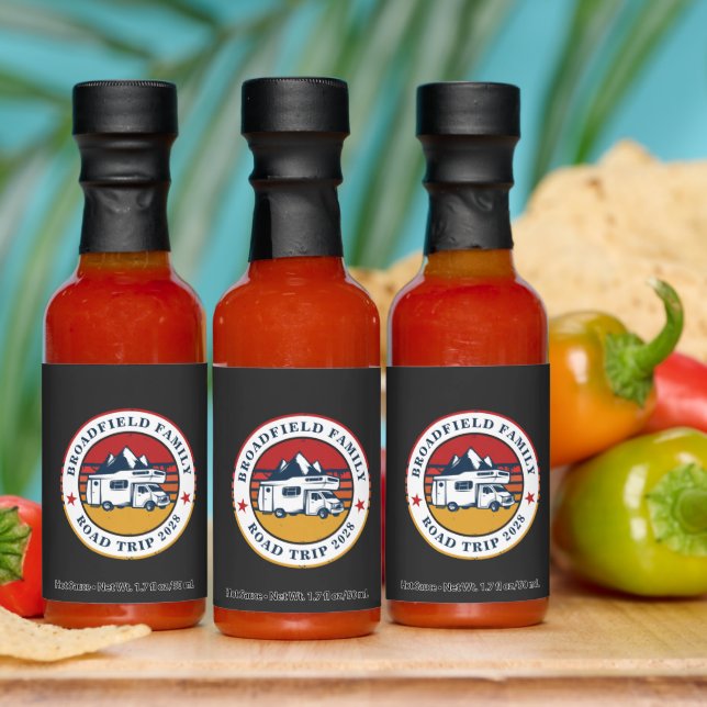 RV Road Trip Family Vacation Camping Chef Custom Hot Sauces (Multi)