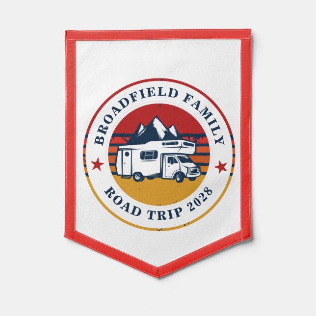 RV Road Trip Matching Family Camping Vacation Pennant (Front)
