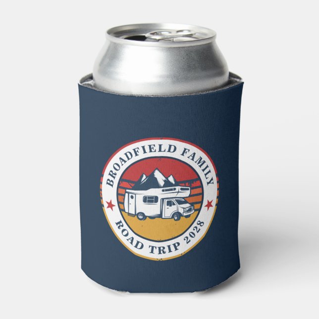 RV Road Trip Matching Family Vacation Keepsake Can Cooler (Can Front)