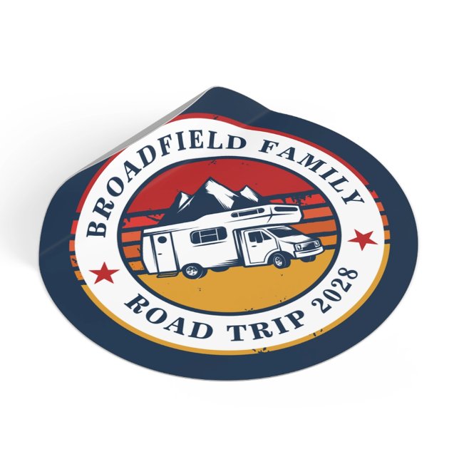 RV Road Trip Mom Matching Family Vacation Classic Round Sticker (RV Road Trip Mom Matching Family Vacation Classic Round Sticker)