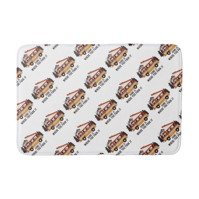 RV Tent Trailer "Home is Where You Park It" Bath Mat (Front)