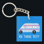 RV THERE YET? Vintage Van Motorhome Campervan   Keychain<br><div class="desc">RV THERE YET? Check out this awesome RV campervan keychain.  Check out my shop for more RVs,  campers and lots more! Plus many colors!
 
 Don't forget you can also customize it with your own text! Or let me know if you'd like me to make you a customized drawing?</div>