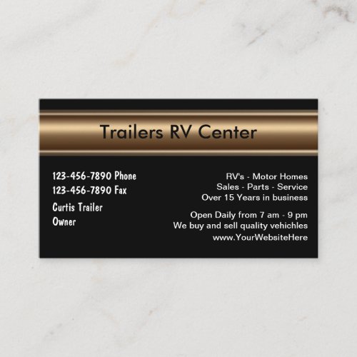 RV Trailer Business Cards