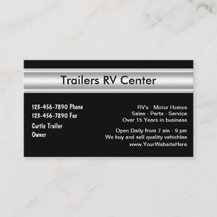 RV Trailer Business Cards