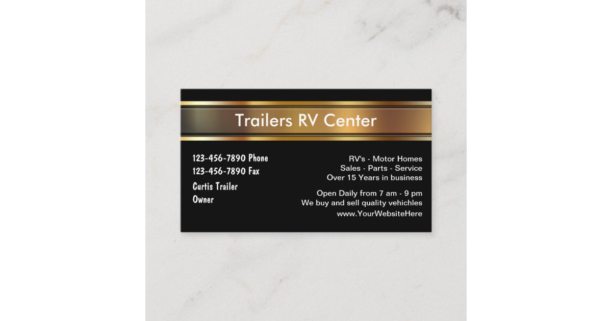 RV Trailer Business Cards Zazzle