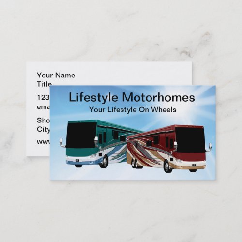 RV Trailers And Motorhomes Business Card