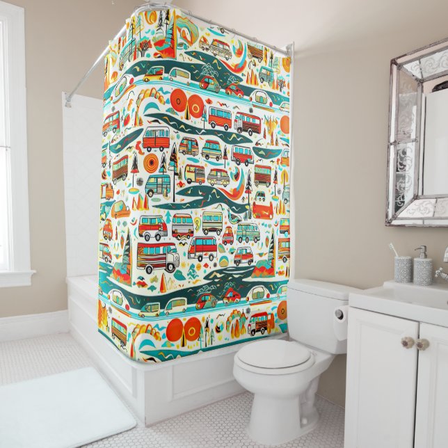 RV Travels Shower Curtain (In Situ)