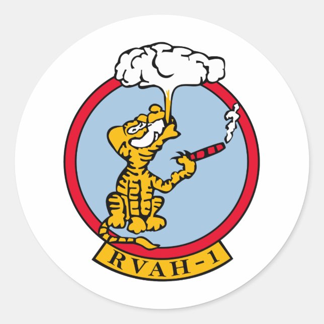 RVAH-1 Cool Tigers Classic Round Sticker (Front)