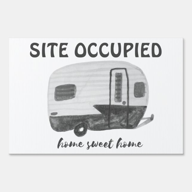 RVing WELCOME and SITE OCCUPIED sign for campsite (Back)
