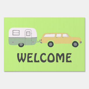 RVing WELCOME and SITE OCCUPIED sign for campsite