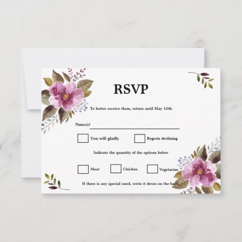 RVSP RSVP CARD