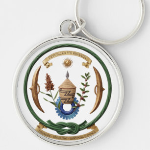 Rwanda coat arms country flag symbol emblem keychain