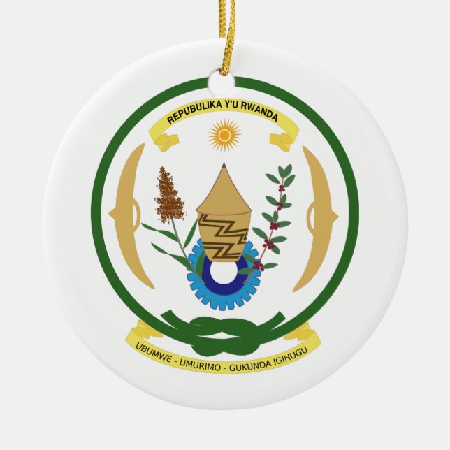 Rwanda Coat of Arms Ceramic Ornament (Front)