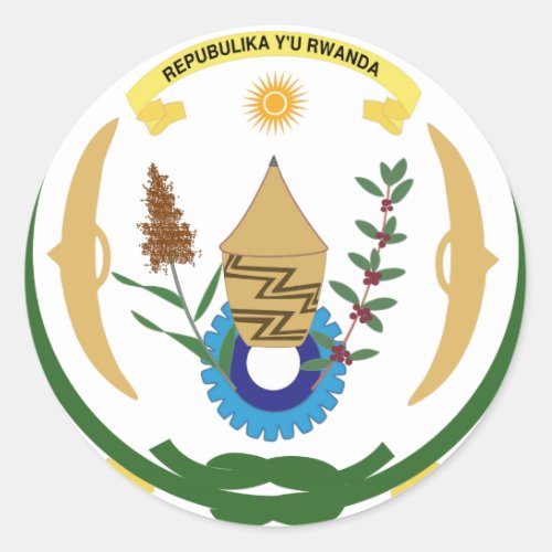 Rwanda Coat of Arms Classic Round Sticker