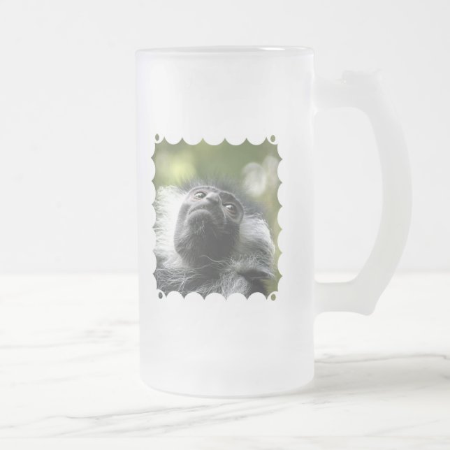 Rwanda Colobus Monkey Frosted Beer Mug (Right)