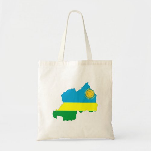 rwanda country flag shape map symbol tote bag