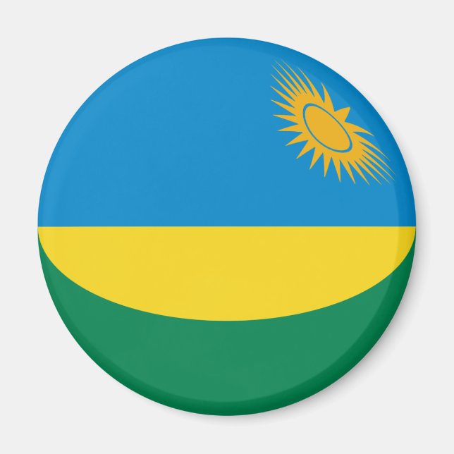 Rwanda Fisheye Flag Magnet (Front)