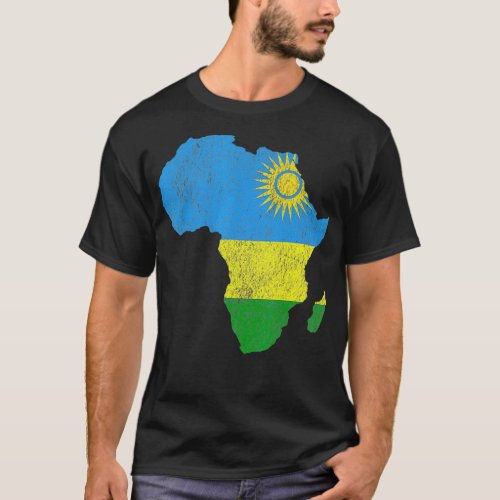Rwanda Flag Africa Continent Silhouette Gift for 1 T_Shirt