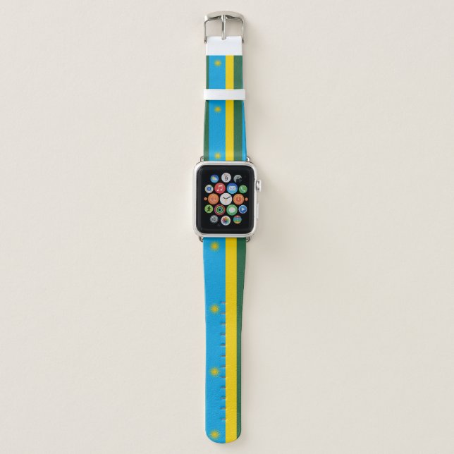 Rwanda Flag Apple Watch Band (Front)